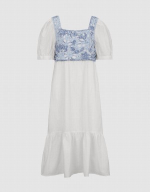 Urban Revivo 2 In 1 Knitted Women's Dress Blue White | ZEP8897DG