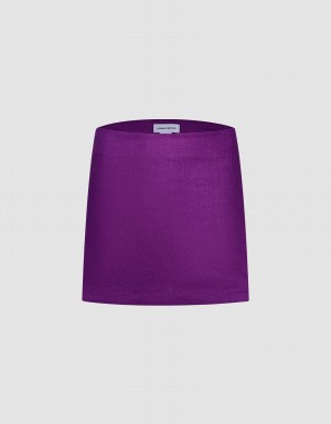 Urban Revivo Basic Skort Women's Shorts Purple | FTE4199IB