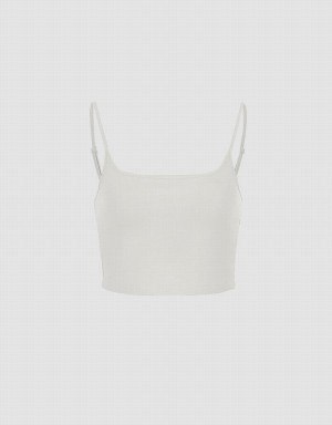 Urban Revivo Basic U Neck Women's Tank Top White | GEZ5572UI