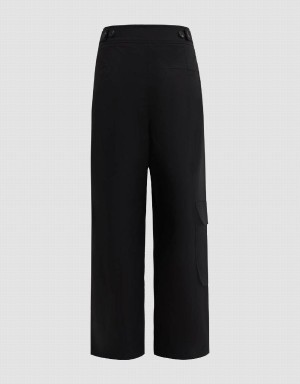 Urban Revivo Capri Wide-Leg Women's Pants Black | OKX914KQ