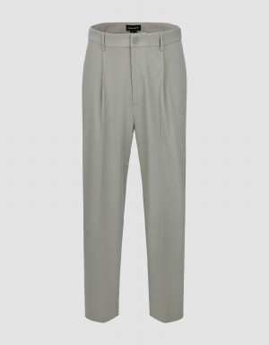 Urban Revivo Carrot Fit Men's Pants Khaki Grey | GYE915BW