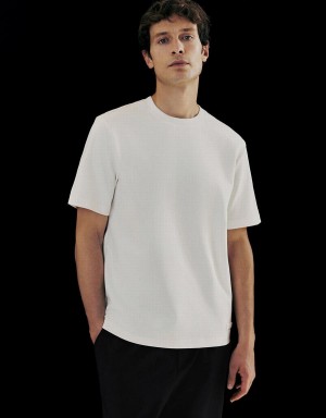 Urban Revivo Crew Neck Straight Men's T Shirts White | OIY892TC