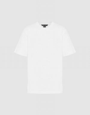 Urban Revivo Crew Neck Straight Men's T Shirts White | QMV1230RJ