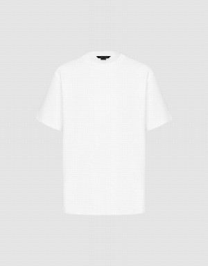 Urban Revivo Crew Neck Straight Men's T Shirts White | OOM3848QY