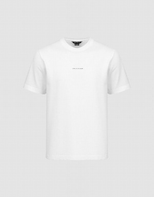 Urban Revivo Crew Neck Straight Men's T Shirts White | KXS3088AQ