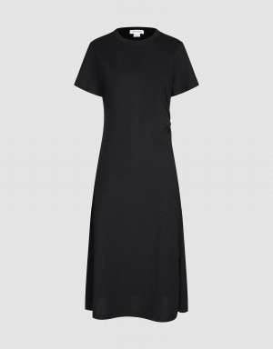 Urban Revivo Crew Neck Straight Women's Dress Black | QIO2987CM