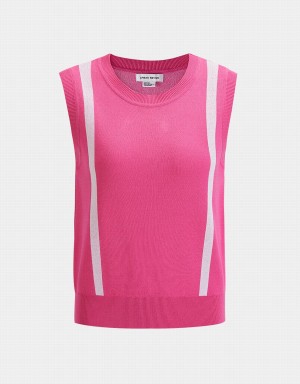 Urban Revivo Crew Neck Women's Tank Top Red | YYG818CT