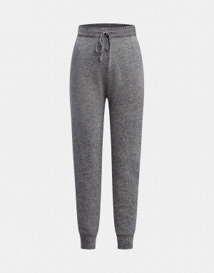 Urban Revivo Drawstring Flecked Knitted Joggers Women's Pants Light Grey | YJU7328JW