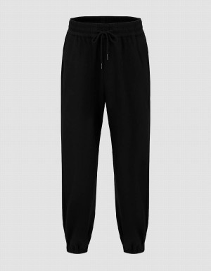 Urban Revivo Drawstring Waist Jogger Men's Pants Black | FLF3548QU