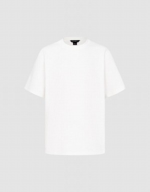 Urban Revivo Drop Shoulder Sleeve Crew Neck Men's T Shirts White | TOF6654BU