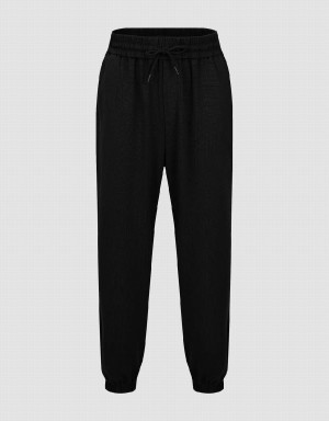 Urban Revivo Elastic Waist Knitted Jogger Men's Pants Black | WYZ4232IB