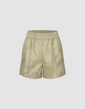 Urban Revivo Elastic Waist Women's Shorts Khaki | UHJ2550MI