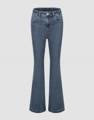 Urban Revivo Flare Women's Jeans Blue | ZLK1060KB