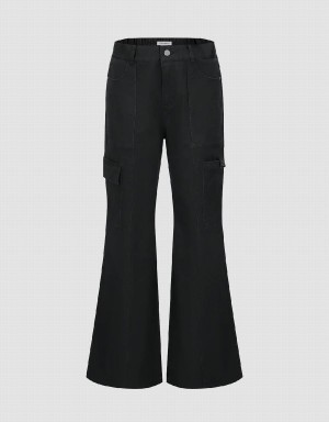 Urban Revivo Flare Women's Pants Black | SOO222BG