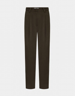 Urban Revivo Fold Pleated Carrot Tailored Women's Pants Dark Grey | CMI9613LP