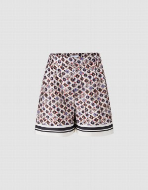 Urban Revivo Geometric Print Women's Shorts White Multicolor | AUU5761GO