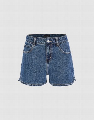 Urban Revivo Glamor Denim Women's Shorts Blue | OSH7732CD