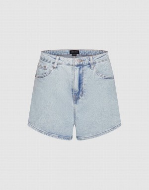 Urban Revivo Glamor Denim Women's Shorts Blue | QCO8181HY