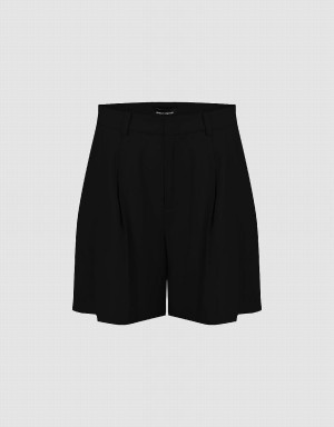 Urban Revivo Glamor Regular Women's Shorts Black | BKQ5549GO