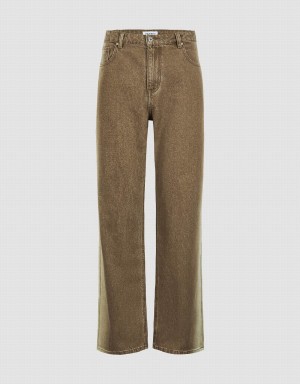 Urban Revivo Gradient Straight Men's Jeans Khaki | QJL4586GD