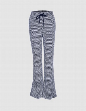 Urban Revivo Houndstooth Flare Women's Pants Grey | GQG9839AB