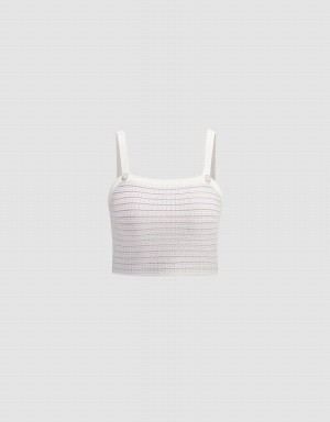 Urban Revivo Knitted Cami Women's Tank Top Purple | INI2835DI