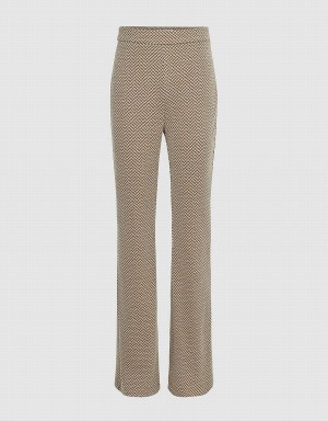 Urban Revivo Knitted Flare Women's Pants Brown | PZA9528FC