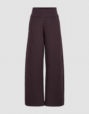 Urban Revivo Knitted Wide-Leg Women's Pants Purple | HVB7217RT