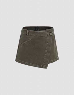 Urban Revivo Loose Denim Women's Shorts Green | ABB2276QI