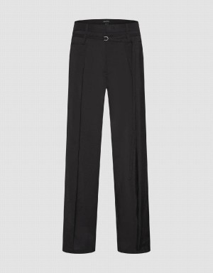 Urban Revivo Loose Straight Men's Pants Black | BVY8071TO