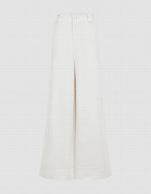 Urban Revivo Loose Straight Women's Pants White | VZQ6569FH