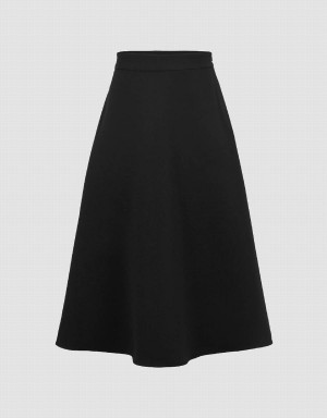 Urban Revivo Midi A-Line Women's Skirts Black | XOF6746ZQ