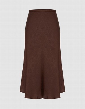 Urban Revivo Midi Fishtail Women's Skirts Brown | BHA6881HU