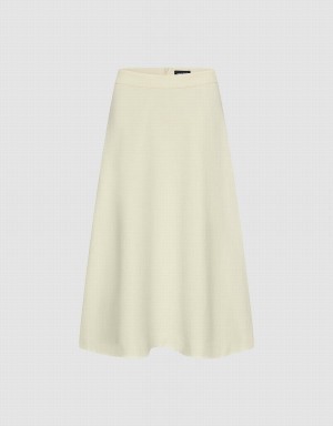 Urban Revivo Midi Straight Women's Skirts White | OOC7576ZC