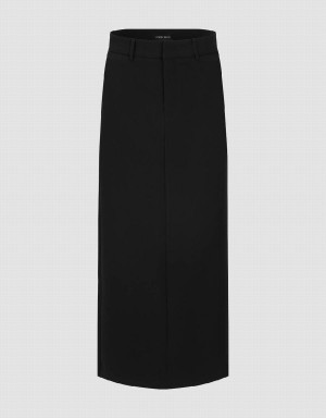 Urban Revivo Midi Straight Women's Skirts Black | NIN9043SM