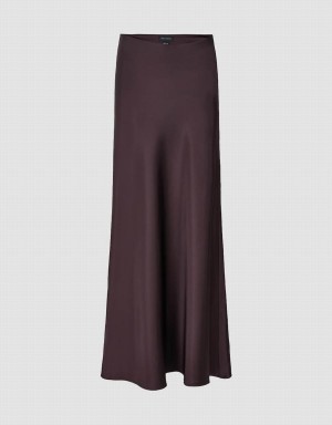 Urban Revivo Midi Straight Women's Skirts Purple | GTY6158RI