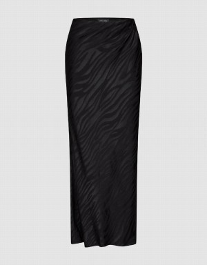 Urban Revivo Midi Straight Women's Skirts Black | MSW2074XQ