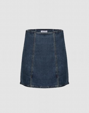 Urban Revivo Mini A-Line Denim Women's Skirts Blue | PEU2765TT