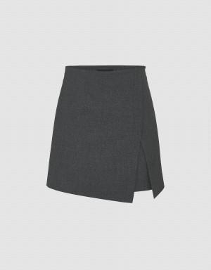 Urban Revivo Mini A-Line Women's Skirts Dark Grey | FKO751KZ