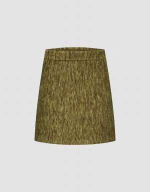 Urban Revivo Mini A-Line Women's Skirts Green | KZQ6833JH