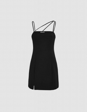 Urban Revivo Minimalistic Cami Mini Women's Dress Black | TCE8293WO