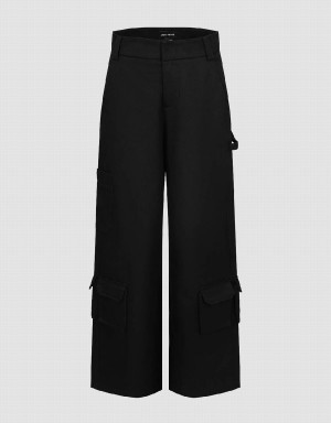 Urban Revivo Multi-Pocket Carrot Fit Women's Pants Black | PYT2884RF