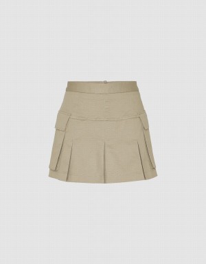 Urban Revivo Multi-Pocket Mini A-Line Women's Skirts Khaki | PLY8431QW