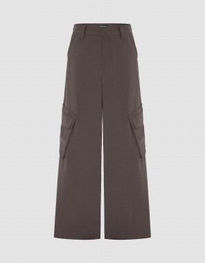 Urban Revivo Multi-Pocket Wide-Leg Women's Pants Brown | XCZ9554YZ