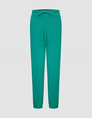 Urban Revivo Plain Drawstring Waist Joggers Women's Pants Green | XJE903RR