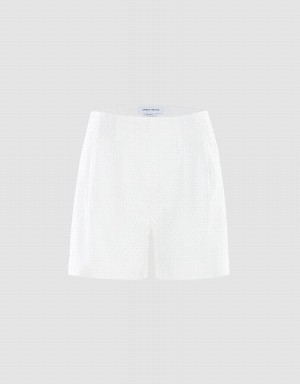 Urban Revivo Plain Eyelet Women's Shorts White | PFP318MT