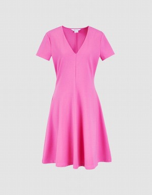 Urban Revivo Plain Knitted Women's Dress Red | ZPI744OA