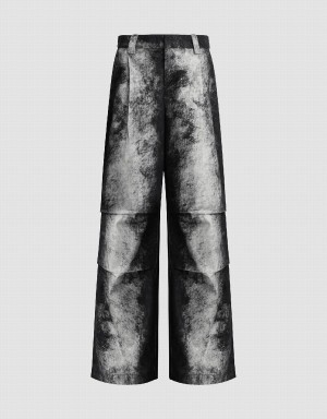 Urban Revivo Printed Loose Wide-Leg Women's Pants Grey | PRK7616MD