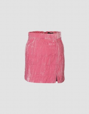 Urban Revivo Puffer Split Hem Mini Women's Skirts Pink | DJS5619CX