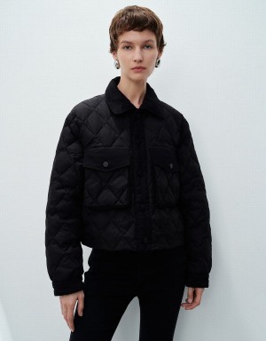 Urban Revivo Quilted Straight Women's Down Jackets Black | DJV11100KR